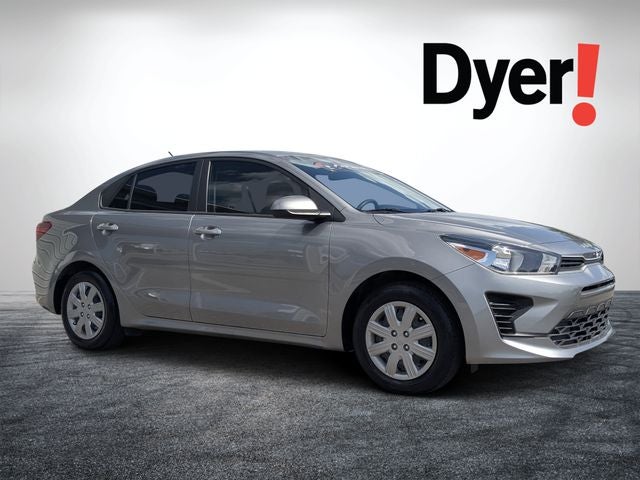 2023 Kia Rio S in Steel Gray — front three-quarter view