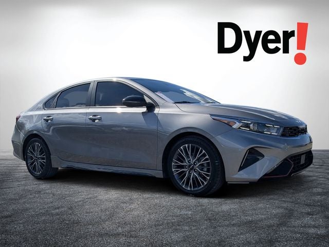 2024 Kia Forte GT-Line in Steel Gray — front three-quarter view