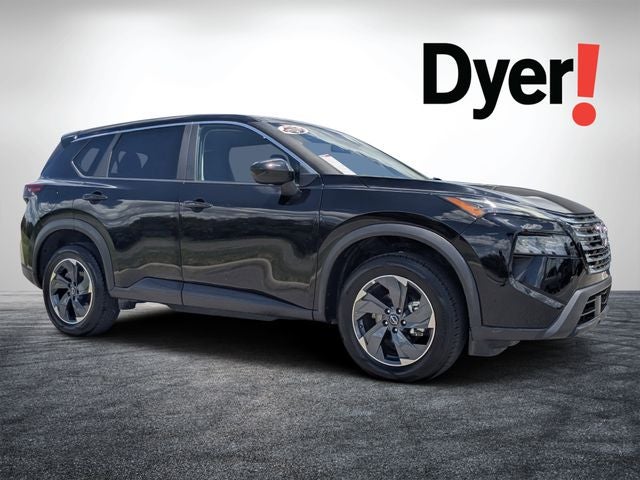2024 Nissan Rogue SV in Super Black — front three-quarter view