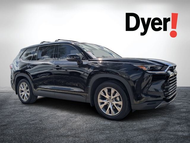 2025 Toyota Grand Highlander Limited in Midnight Black Metallic — front three-quarter view