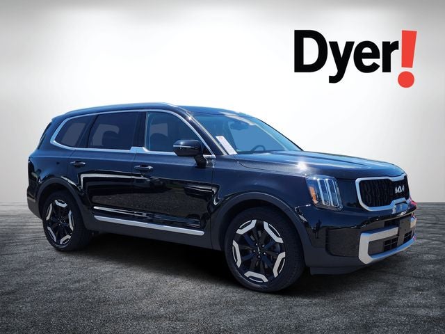2024 Kia Telluride EX in Ebony Black — front three-quarter view