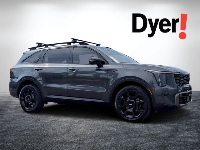 2024 Kia Sorento X-Line SX in Gravity Gray — front three-quarter view