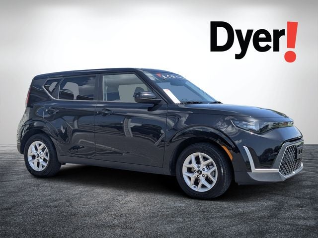 2024 Kia Soul LX in Fusion Black — front three-quarter view