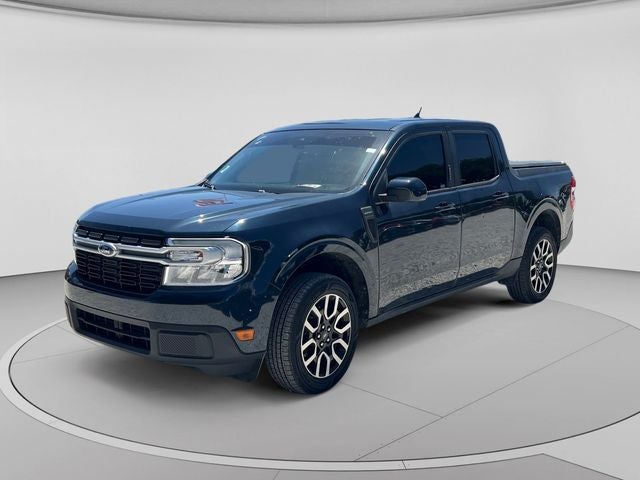 2023 Ford Maverick Lariat in Blue Metallic — front three-quarter view