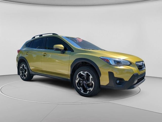 2021 Subaru Crosstrek Limited in Plasma Yellow Pearl — front three-quarter view