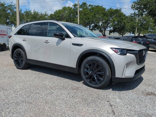 2026 Mazda Mazda CX-90 Plug-In Hybrid Premium Sport AWD in Platinum Quartz Metallic — front three-quarter view
