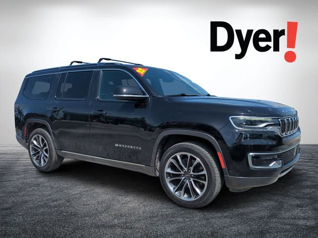 2022 Jeep Wagoneer Series III in Diamond Black Crystal Pearlcoat — front three-quarter view