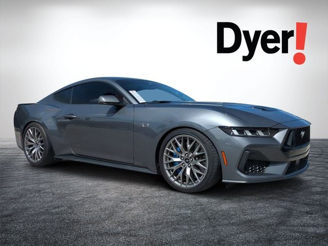 2024 Ford Mustang GT Premium in Carbonized Gray Metallic — front three-quarter view