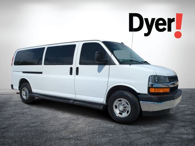 2019 Chevrolet Express 3500 LT Passenger in Summit White — front three-quarter view