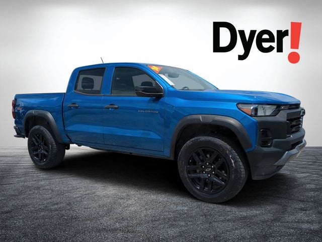 2024 Chevrolet Colorado Trail Boss in Glacier Blue Metallic — front three-quarter view