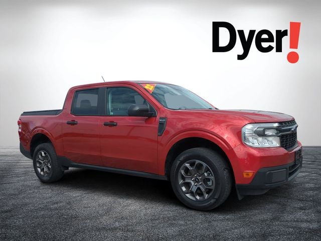 2022 Ford Maverick XLT in Hot Pepper Red Tinted Clearcoat Metallic — front three-quarter view