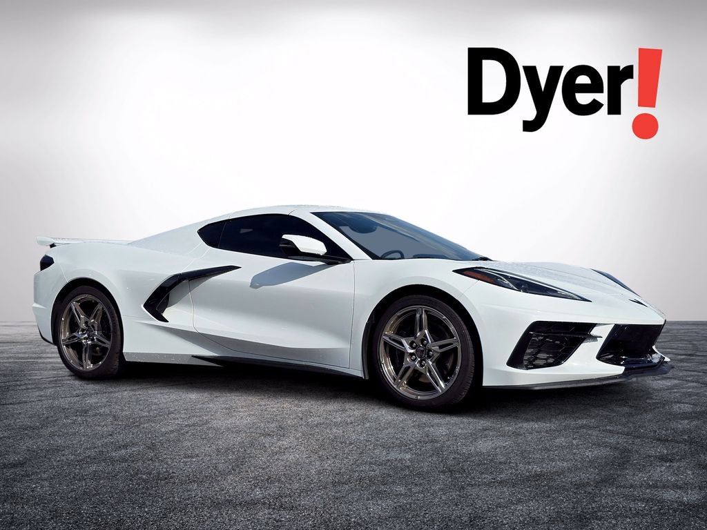 2025 Chevrolet Corvette Stingray 1LT in Arctic White — front three-quarter view