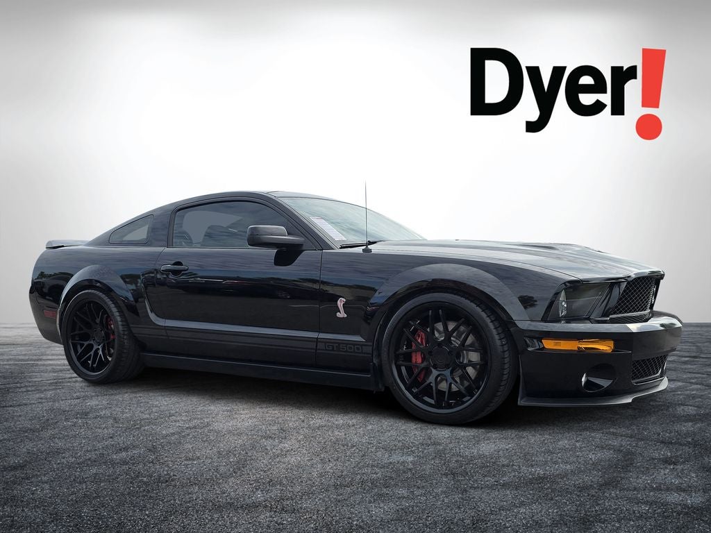2008 Ford Mustang Shelby GT500 in Ebony Clearcoat — front three-quarter view