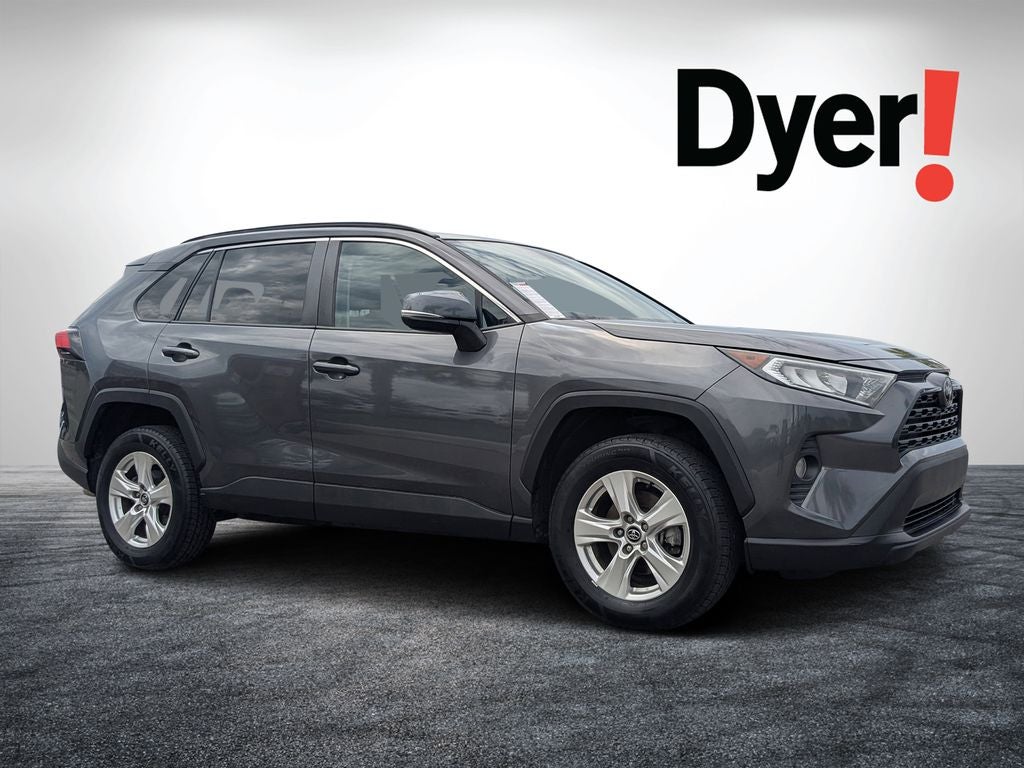 2021 Toyota RAV4 XLE in Magnetic Gray Metallic — front three-quarter view