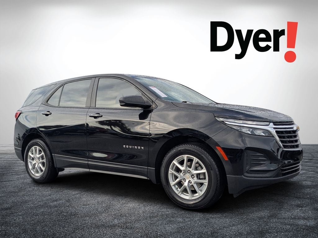 2024 Chevrolet Equinox LS in Mosaic Black Metallic — front three-quarter view