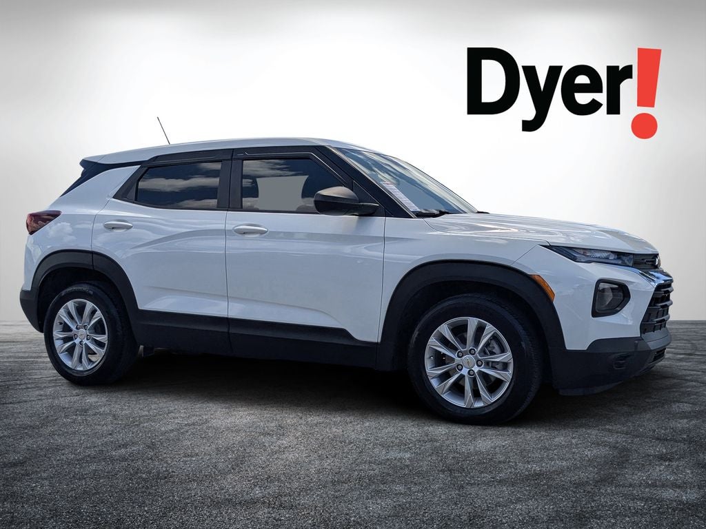 2023 Chevrolet TrailBlazer LS in Summit White — front three-quarter view