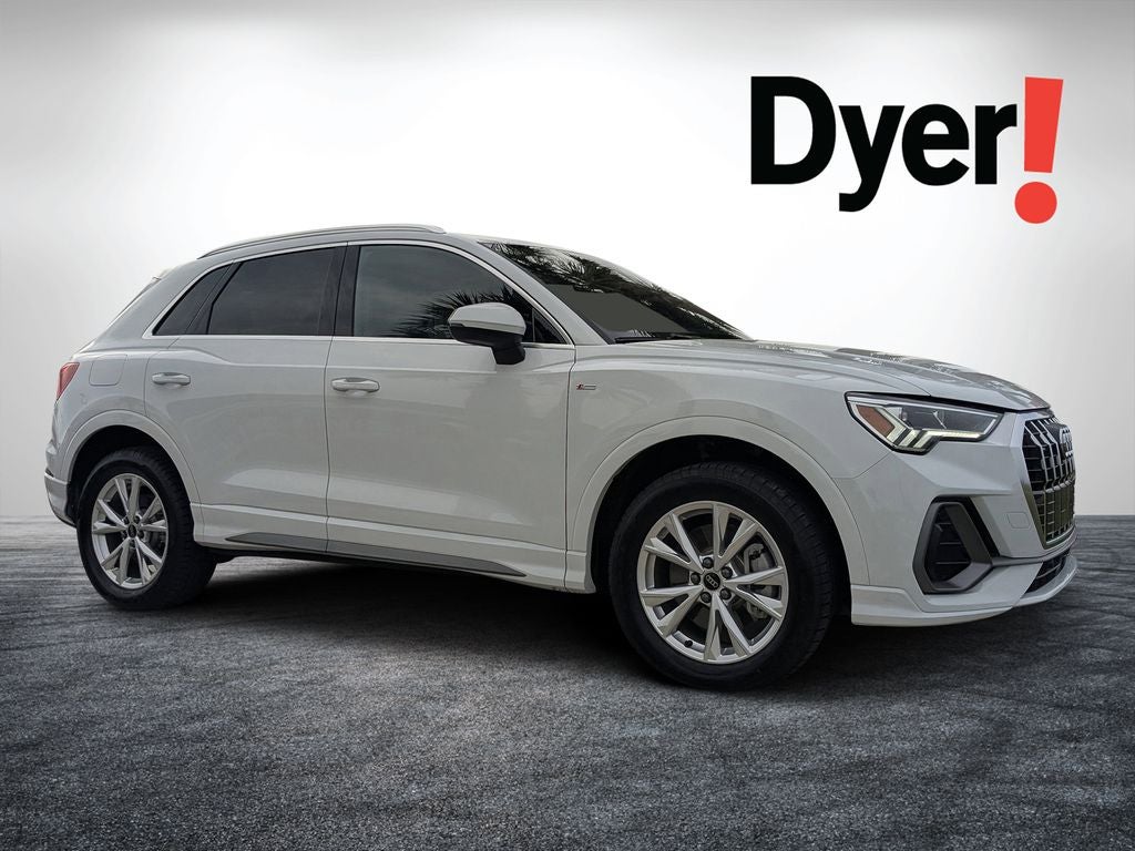 2024 Audi Q3 Premium S Line quattro in Glacier White Metallic — front three-quarter view