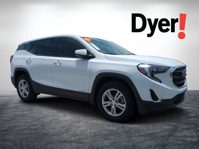 2018 GMC Terrain SLE in Summit White — front three-quarter view