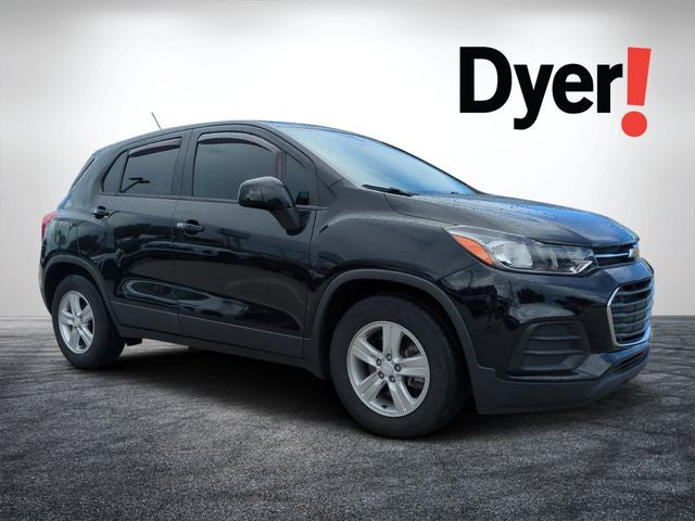 2020 Chevrolet Trax LS in Mosaic Black Metallic — front three-quarter view