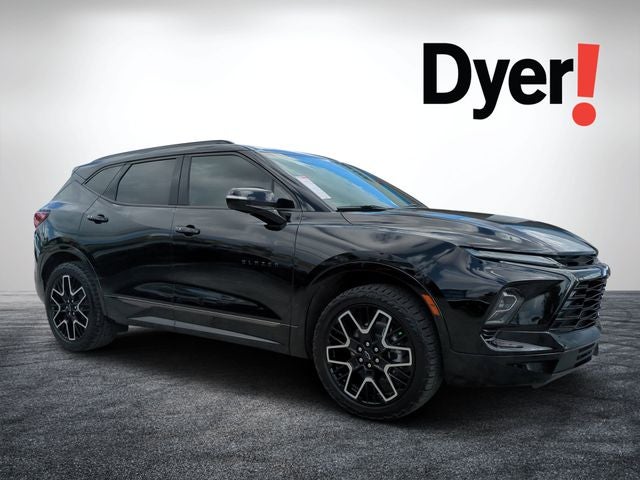 2023 Chevrolet Blazer RS in Black — front three-quarter view