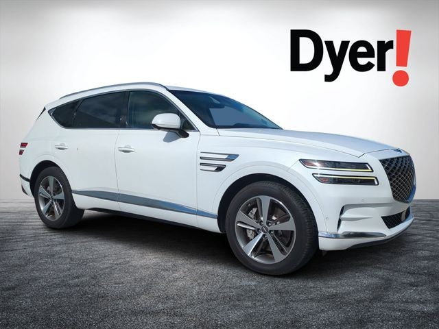 2022 Genesis GV80 3.5T Advanced + in Uyuni White — front three-quarter view